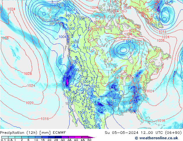 Nied. akkumuliert (12Std) ECMWF So 05.05.2024 00 UTC