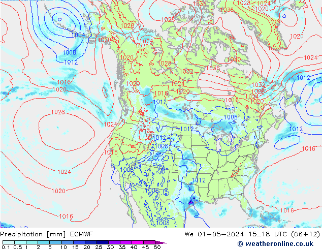 Niederschlag ECMWF Mi 01.05.2024 18 UTC