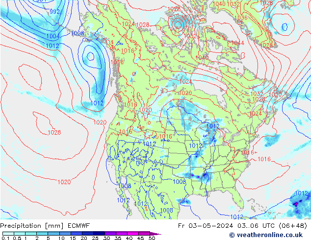 Neerslag ECMWF vr 03.05.2024 06 UTC