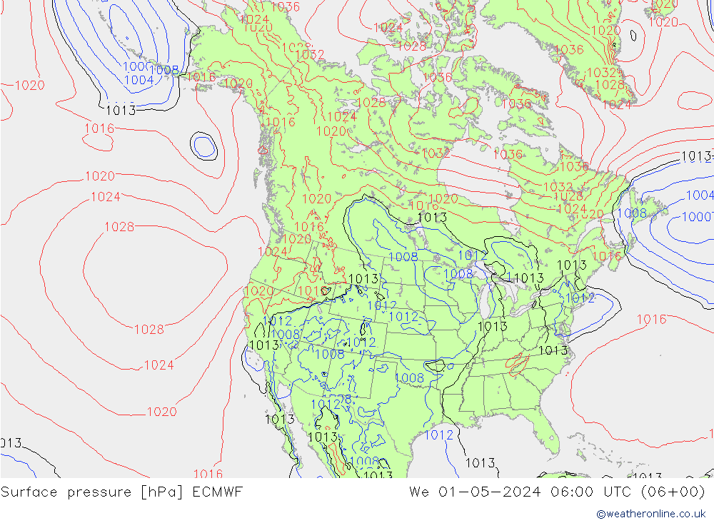 Bodendruck ECMWF Mi 01.05.2024 06 UTC