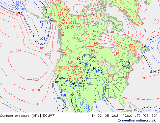 Bodendruck ECMWF Do 02.05.2024 12 UTC