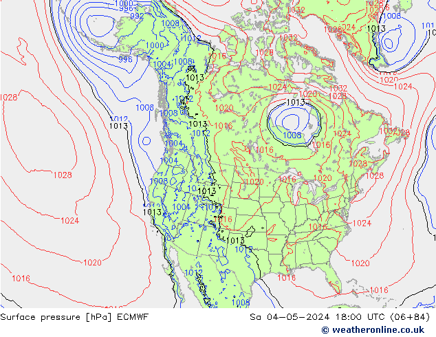 Surface pressure ECMWF Sa 04.05.2024 18 UTC