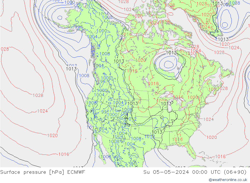 Yer basıncı ECMWF Paz 05.05.2024 00 UTC