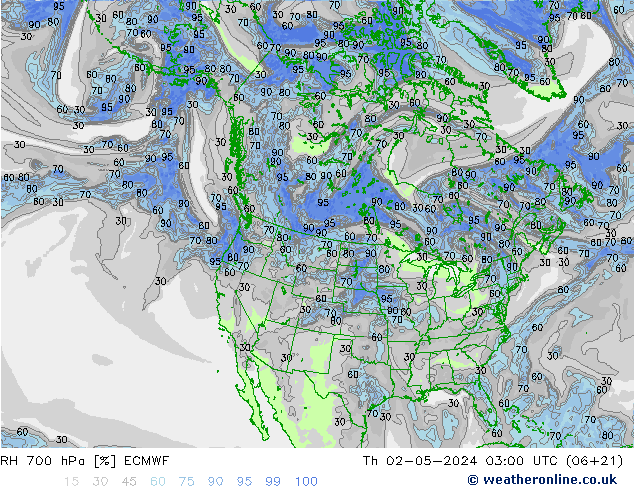 RH 700 hPa ECMWF Th 02.05.2024 03 UTC