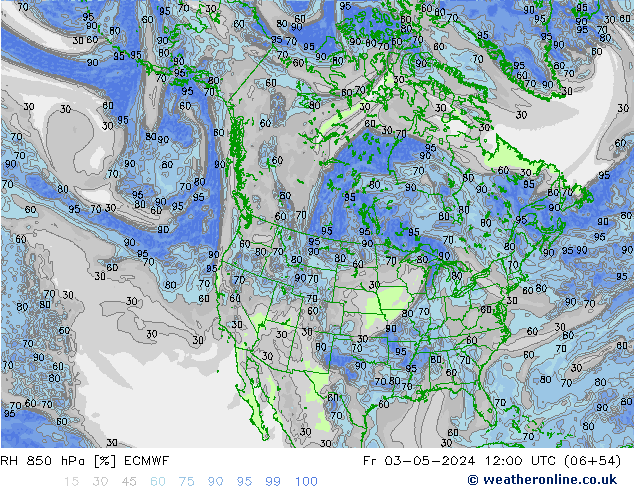 RH 850 hPa ECMWF Fr 03.05.2024 12 UTC