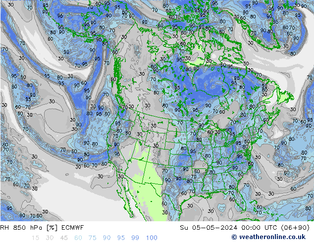 RH 850 hPa ECMWF Su 05.05.2024 00 UTC