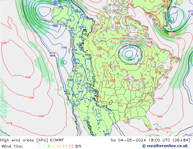 Izotacha ECMWF so. 04.05.2024 18 UTC