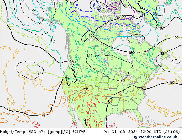 Z500/Rain (+SLP)/Z850 ECMWF  01.05.2024 12 UTC