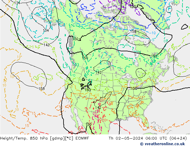 Z500/Yağmur (+YB)/Z850 ECMWF Per 02.05.2024 06 UTC