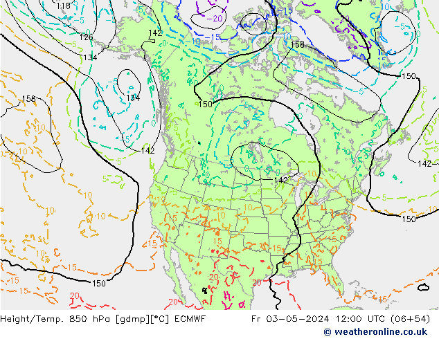 Z500/Rain (+SLP)/Z850 ECMWF Fr 03.05.2024 12 UTC