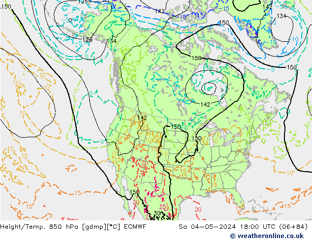 Z500/Rain (+SLP)/Z850 ECMWF sab 04.05.2024 18 UTC