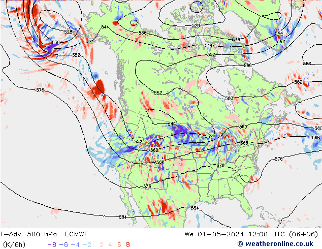 T-Adv. 500 hPa ECMWF Mi 01.05.2024 12 UTC