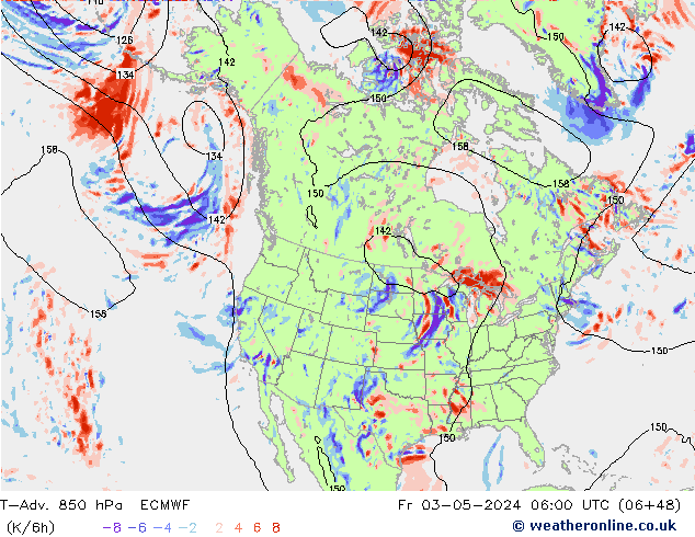 T-Adv. 850 hPa ECMWF pt. 03.05.2024 06 UTC