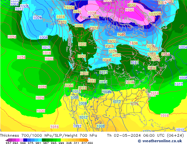 Thck 700-1000 hPa ECMWF Th 02.05.2024 06 UTC