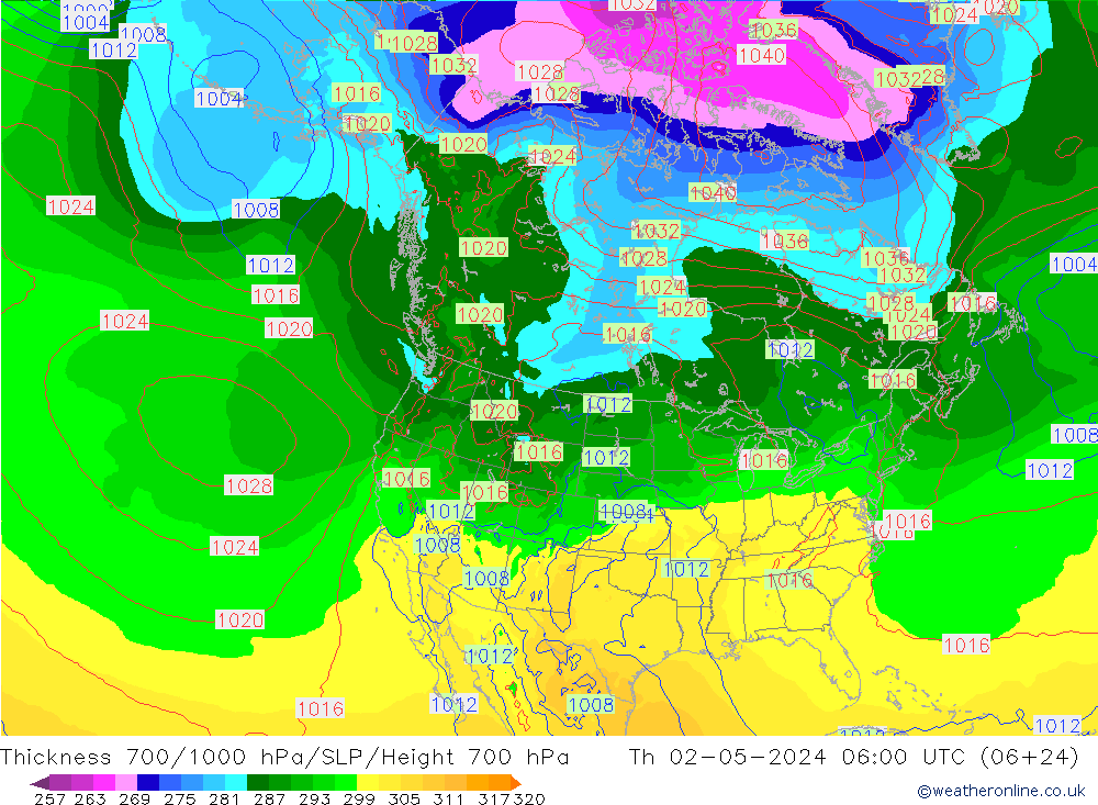 Thck 700-1000 hPa ECMWF Th 02.05.2024 06 UTC