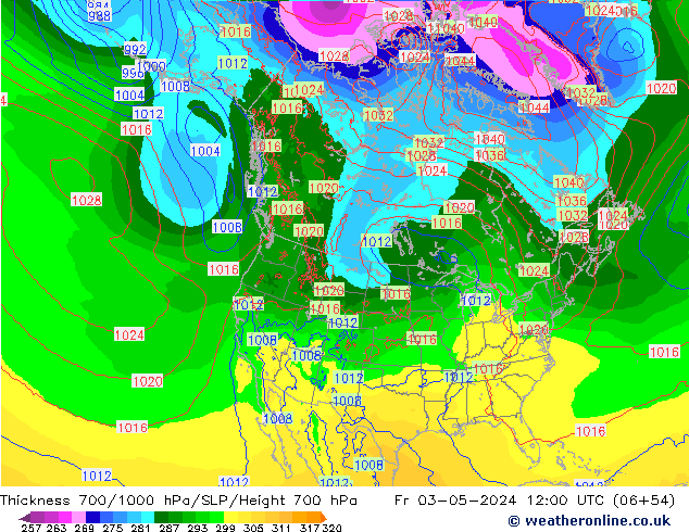 Thck 700-1000 hPa ECMWF Fr 03.05.2024 12 UTC