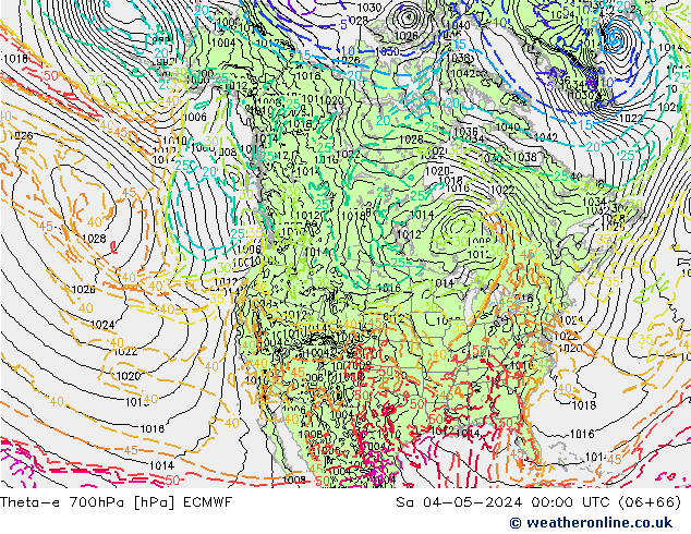 Theta-e 700гПа ECMWF сб 04.05.2024 00 UTC