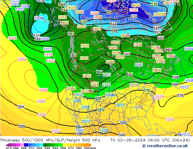 Thck 500-1000hPa ECMWF Čt 02.05.2024 06 UTC