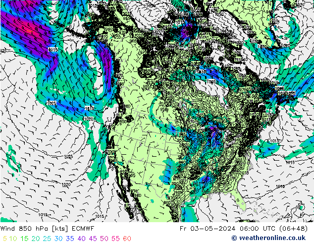 Wind 850 hPa ECMWF Fr 03.05.2024 06 UTC