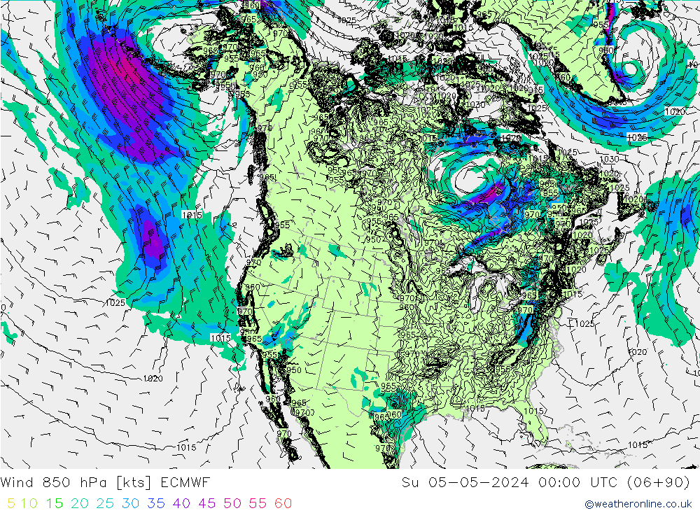 Wind 850 hPa ECMWF So 05.05.2024 00 UTC