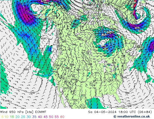 Wind 950 hPa ECMWF Sa 04.05.2024 18 UTC