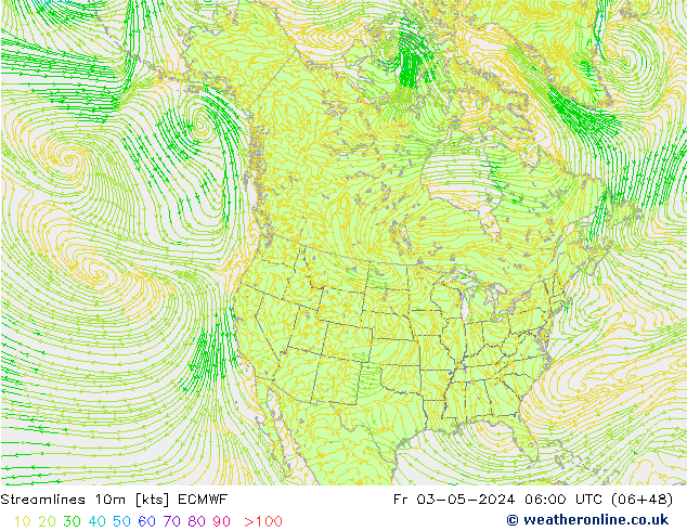 Stromlinien 10m ECMWF Fr 03.05.2024 06 UTC