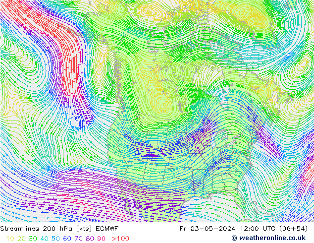 Streamlines 200 hPa ECMWF Fr 03.05.2024 12 UTC