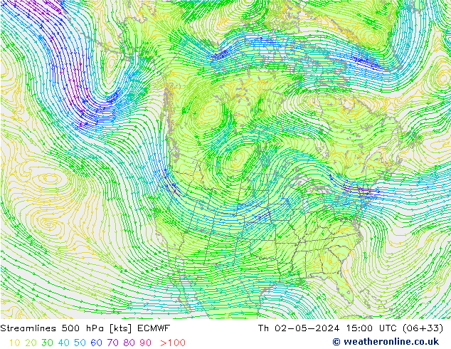 Streamlines 500 hPa ECMWF Th 02.05.2024 15 UTC