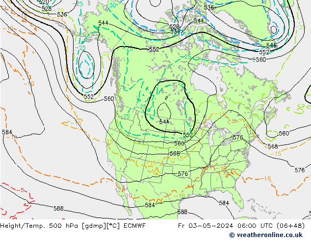 Z500/Rain (+SLP)/Z850 ECMWF  03.05.2024 06 UTC