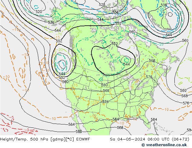 Z500/Rain (+SLP)/Z850 ECMWF Sa 04.05.2024 06 UTC