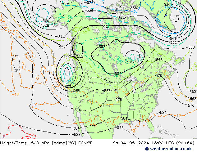 Z500/Yağmur (+YB)/Z850 ECMWF Cts 04.05.2024 18 UTC