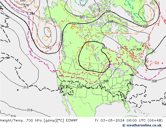 Height/Temp. 700 hPa ECMWF Fr 03.05.2024 06 UTC