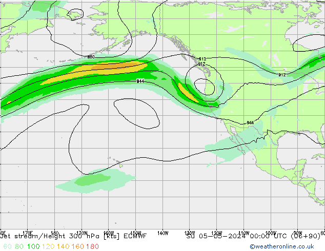 Straalstroom ECMWF zo 05.05.2024 00 UTC