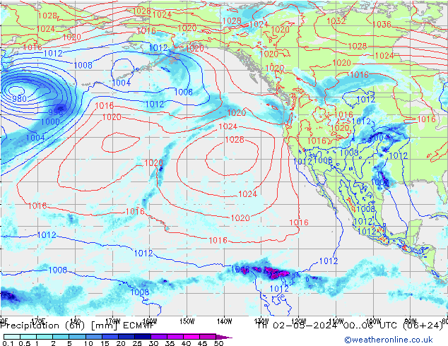 Z500/Rain (+SLP)/Z850 ECMWF чт 02.05.2024 06 UTC