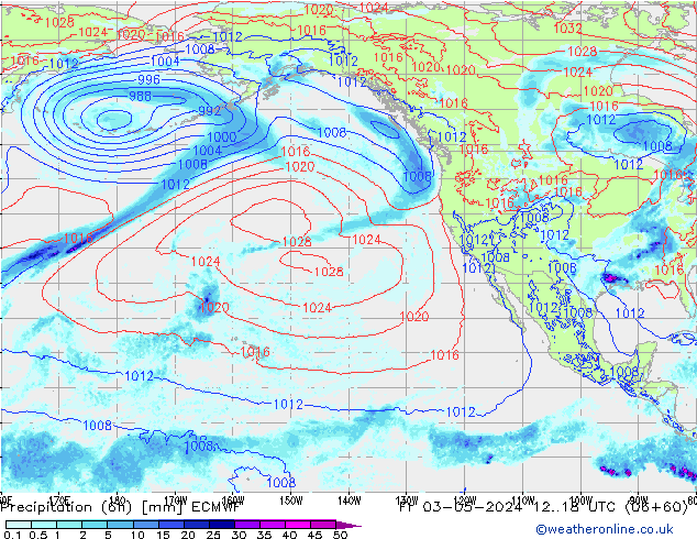 Z500/Rain (+SLP)/Z850 ECMWF пт 03.05.2024 18 UTC