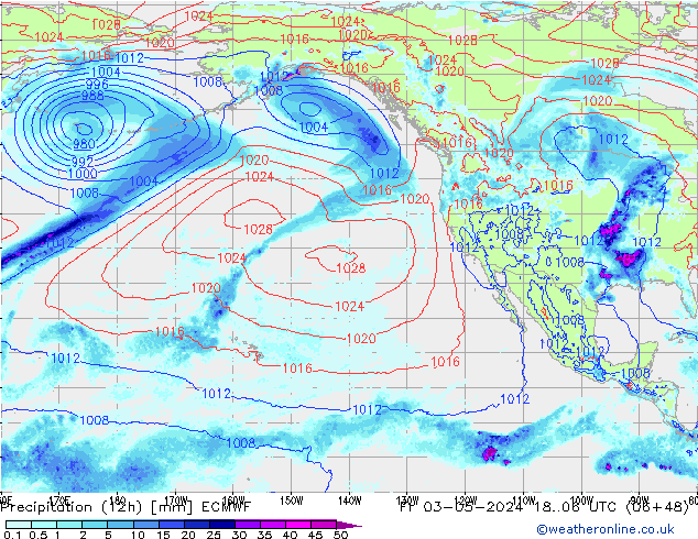 Precipitation (12h) ECMWF Fr 03.05.2024 06 UTC