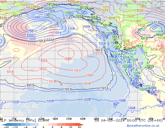 SLP tendency ECMWF Sáb 04.05.2024 00 UTC