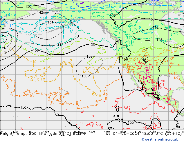 Z500/Rain (+SLP)/Z850 ECMWF  01.05.2024 18 UTC