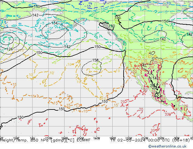 Z500/Rain (+SLP)/Z850 ECMWF Qui 02.05.2024 00 UTC