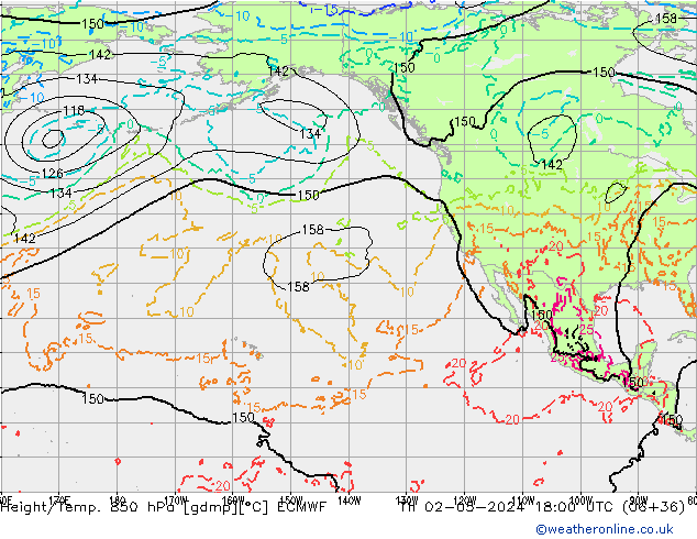 Z500/Rain (+SLP)/Z850 ECMWF Čt 02.05.2024 18 UTC