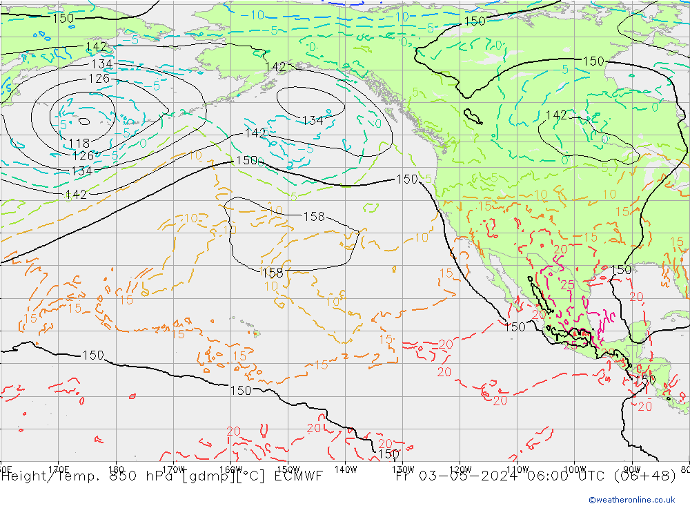 Z500/Rain (+SLP)/Z850 ECMWF Fr 03.05.2024 06 UTC