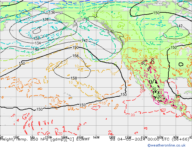 Z500/Rain (+SLP)/Z850 ECMWF sam 04.05.2024 00 UTC