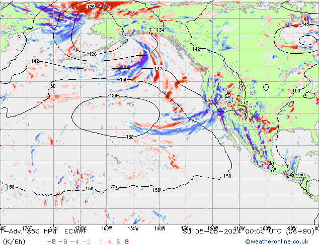 T-Adv. 850 hPa ECMWF zo 05.05.2024 00 UTC