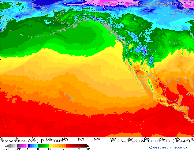 Temperature (2m) ECMWF Fr 03.05.2024 06 UTC