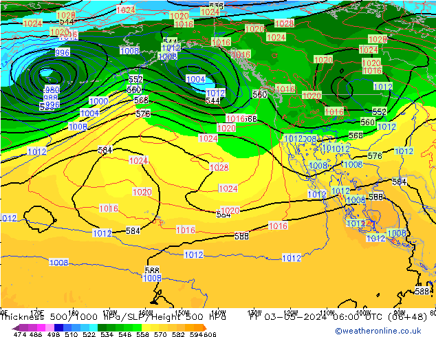 Dikte 500-1000hPa ECMWF vr 03.05.2024 06 UTC