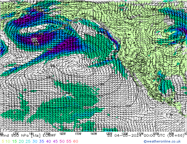 wiatr 950 hPa ECMWF so. 04.05.2024 00 UTC