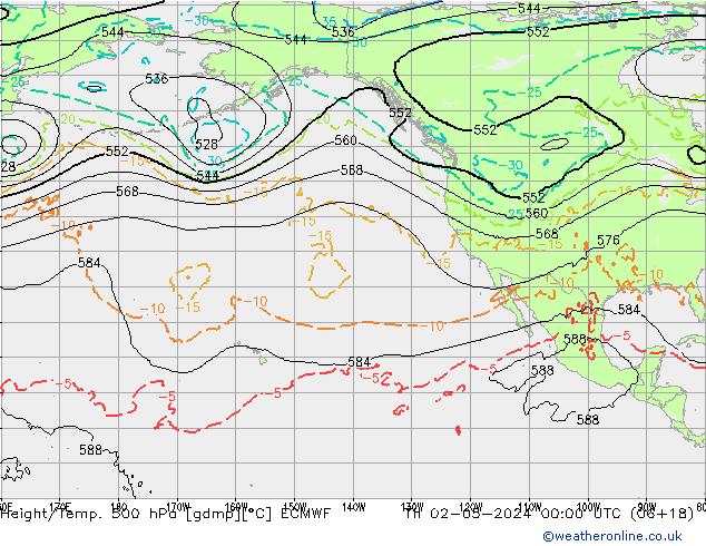 Z500/Rain (+SLP)/Z850 ECMWF Qui 02.05.2024 00 UTC