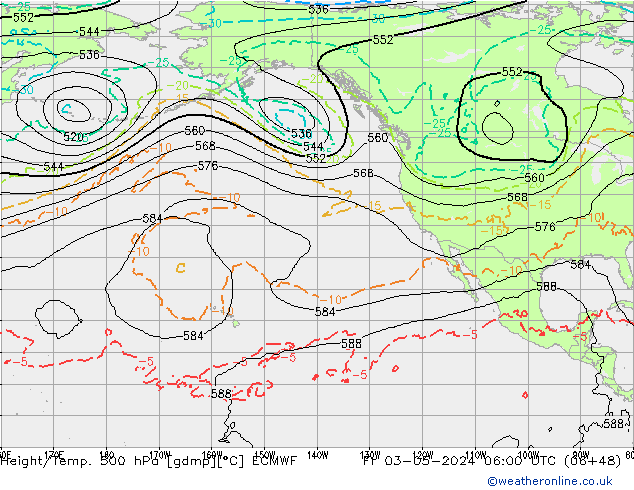 Z500/Rain (+SLP)/Z850 ECMWF pt. 03.05.2024 06 UTC