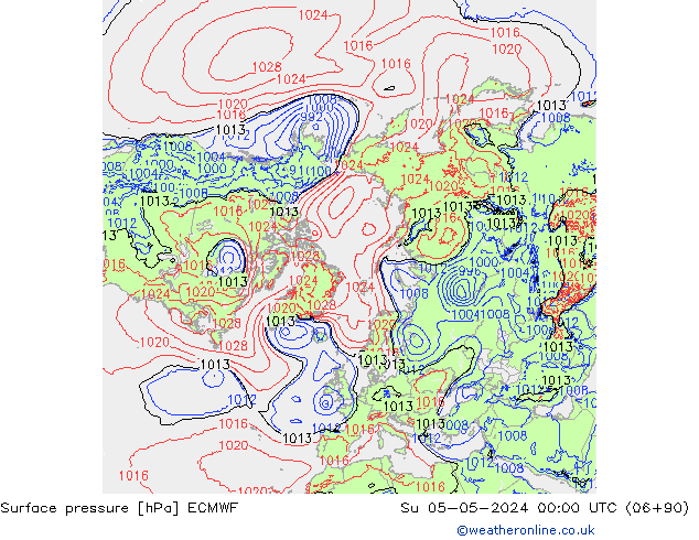 Surface pressure ECMWF Su 05.05.2024 00 UTC