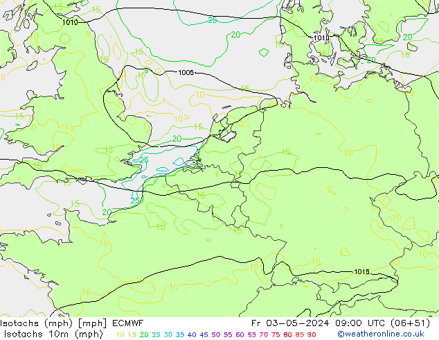 Izotacha (mph) ECMWF pt. 03.05.2024 09 UTC
